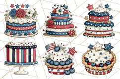 Patriotic Desserts Clipart, Layer Cakes Cupcakes Cookies Pie Product Image 6