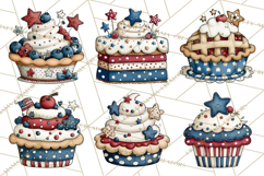 Patriotic Desserts Clipart, Layer Cakes Cupcakes Cookies Pie Product Image 5