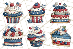 Patriotic Desserts Clipart, Layer Cakes Cupcakes Cookies Pie Product Image 9