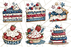 Patriotic Desserts Clipart, Layer Cakes Cupcakes Cookies Pie Product Image 8