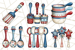 Patriotic Baking Tools Clipart PNG, 4th of July Kitchen Product Image 6
