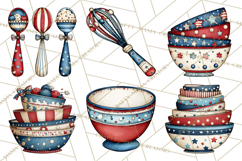 Patriotic Baking Tools Clipart PNG, 4th of July Kitchen Product Image 9