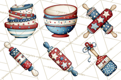 Patriotic Baking Tools Clipart PNG, 4th of July Kitchen Product Image 7