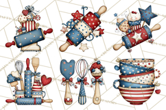 Patriotic Baking Tools Clipart PNG, 4th of July Kitchen Product Image 8