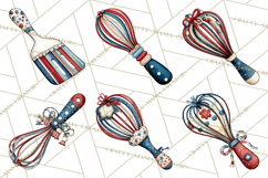 Patriotic Baking Tools Clipart PNG, 4th of July Kitchen Product Image 3