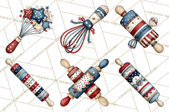 Patriotic Baking Tools Clipart PNG, 4th of July Kitchen Product Image 5