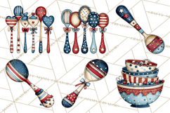 Patriotic Baking Tools Clipart PNG, 4th of July Kitchen Product Image 4