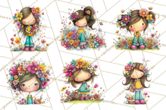 Pink Purple Spring Clipart, Floral Cottage, Butterflies PNG Product Image 9