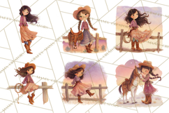 Cowgirl Clipart for Invitations, Western Horses and Props Product Image 4