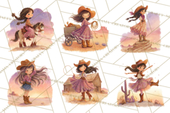 Cowgirl Clipart for Invitations, Western Horses and Props Product Image 6