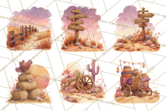 Cowgirl Clipart for Invitations, Western Horses and Props Product Image 9