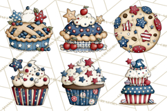 Patriotic Desserts Clipart, Layer Cakes Cupcakes Cookies Pie Product Image 7