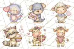 Valentine Animals Clipart PNG, Cute Animal Valentine Product Image 7