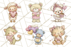 Valentine Animals Clipart PNG, Cute Animal Valentine Product Image 3