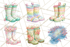 Rainy Day Clipart, Spring Weather Clip Art PNG, Umbrella Product Image 8