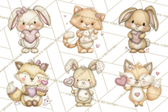 Valentine Animals Clipart PNG, Cute Animal Valentine Product Image 9