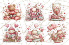Valentine Reading Animals Clipart for Classroom Crafts Product Image 8