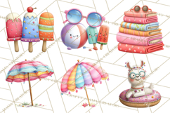 Farm Animals Pool Party Clipart, Summer Farm Animals PNG Product Image 4