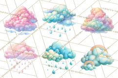 Rainy Day Clipart, Spring Weather Clip Art PNG, Umbrella Product Image 4