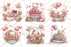 Valentine Reading Animals Clipart for Classroom Crafts Product Image 9