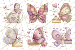 Valentine Butterfly Clipart, Heart Wing PNG Graphics Product Image 5