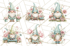 Spring Garden Gnome Clipart, Gnome PNG, Cute Garden Clip Art Product Image 2