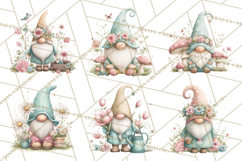 Spring Garden Gnome Clipart, Gnome PNG, Cute Garden Clip Art Product Image 5