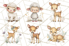 Spring Animals Clipart, Baby Bunny Lamb Chick Duckling Png Product Image 3
