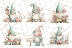 Spring Garden Gnome Clipart, Gnome PNG, Cute Garden Clip Art Product Image 4
