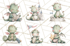 Baby Dragon Clipart, Princess Clipart, Knight Clipart Product Image 7