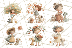 Little Girl Summer Clipart, Vintage Storybook Girl PNG Product Image 4