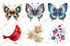 Scandi Forest Flora Clipart, Nordic Folk Art Clip Art Png Product Image 3