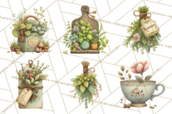 Vintage Herbal Apothecary Clipart, Spring Botanical Png Product Image 3