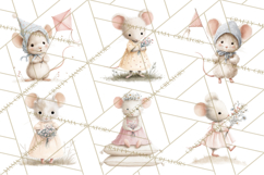 Adorable Tiny Mouse Clipart, Watercolor Mice PNG Product Image 2