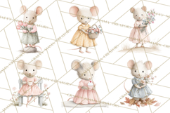 Adorable Tiny Mouse Clipart, Watercolor Mice PNG Product Image 3