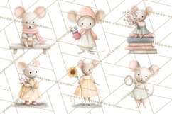Adorable Tiny Mouse Clipart, Watercolor Mice PNG Product Image 5