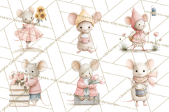 Adorable Tiny Mouse Clipart, Watercolor Mice PNG Product Image 6