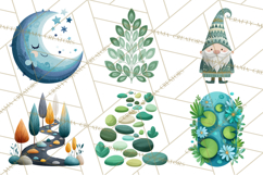 Scandi Forest Flora Clipart, Nordic Folk Art Clip Art Png Product Image 4