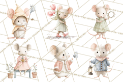 Adorable Tiny Mouse Clipart, Watercolor Mice PNG Product Image 8