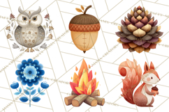 Scandi Forest Flora Clipart, Nordic Folk Art Clip Art Png Product Image 7