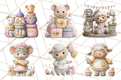 Easter Bakery Critters, Cute Mini World Animals, Pastel Png Product Image 7