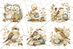 Vintage Spring Animals Clipart, Tea Party Picnic Png Product Image 8