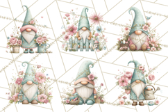 Spring Garden Gnome Clipart, Gnome PNG, Cute Garden Clip Art Product Image 7