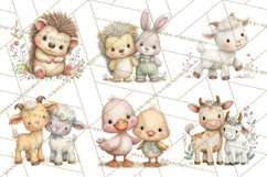 Spring Animals Clipart, Baby Bunny Lamb Chick Duckling Png Product Image 7