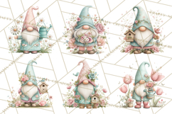 Spring Garden Gnome Clipart, Gnome PNG, Cute Garden Clip Art Product Image 9