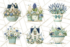 Spring Garden Clipart, Watering Cans, Flower Pots, Gardening Product Image 7