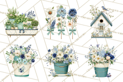 Spring Garden Clipart, Watering Cans, Flower Pots, Gardening Product Image 6