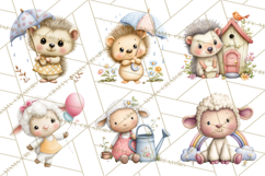Spring Baby Animal Clipart, Baby Animals PNG, Pastel Nursery Product Image 6