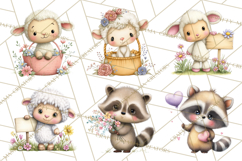 Spring Baby Animal Clipart, Baby Animals PNG, Pastel Nursery Product Image 9