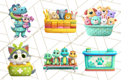 Dinosaur Veterinarian Clipart Cute Pet Care PNG Product Image 3